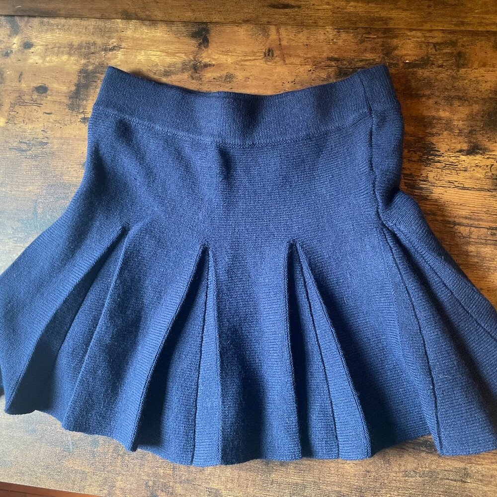 Lulus Most Adorable Vibes Navy Blue Knit Pleated High-Rise Mini Skirt